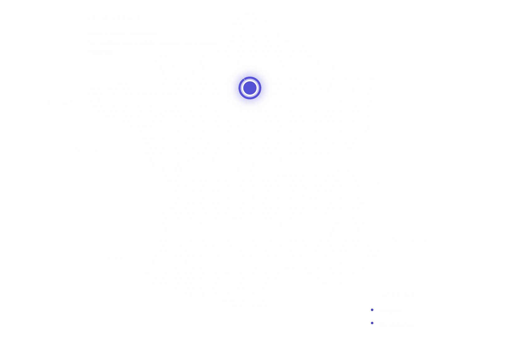 Carte des agences du groupe Constellation en France et en Outre-mer